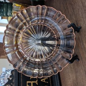 Vintage Pink Glass Plate 6.5"